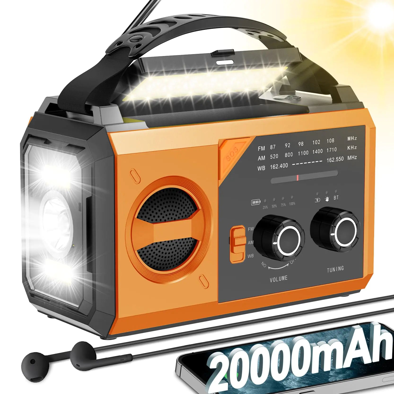 20000mAh Multi-Power Weather Alert Radio